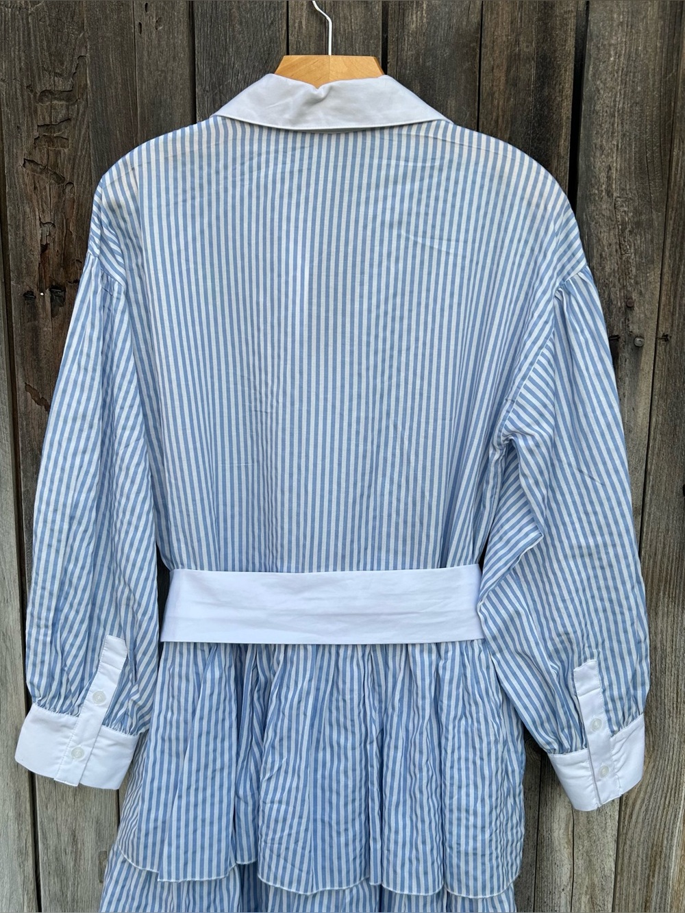 Marielle Almelo Brittany Blue Stripes Dress Egyptian Cotton Blue White OS - Picture 10 of 16